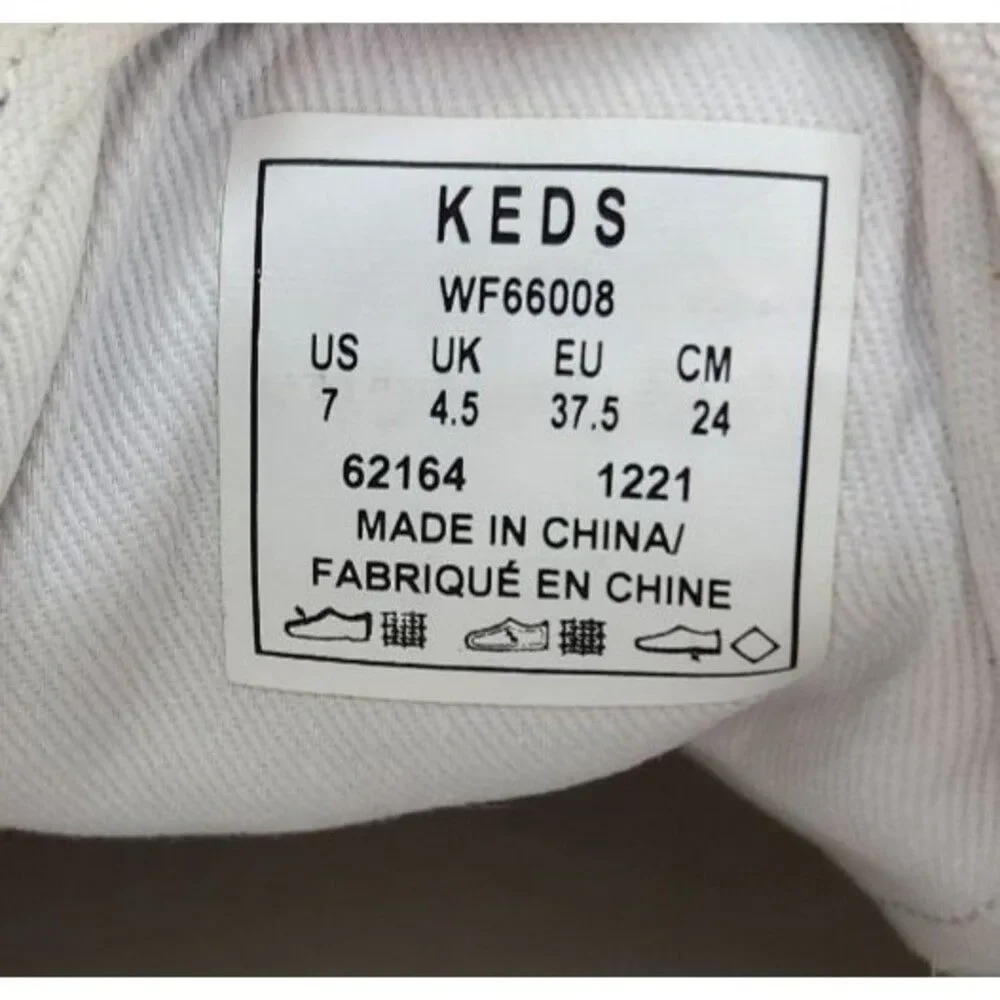 Keds Triple Up Canvas Wave Platform Shoes Womens Sz 7 M White Pastel Low WF66008